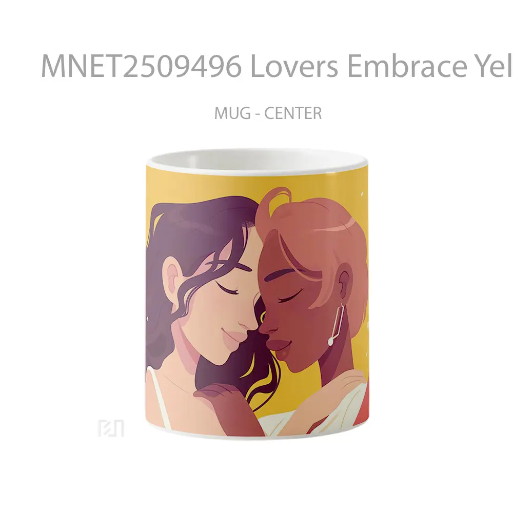 Lovers Embrace Yellow Mug MNET2509496 - All-side / Desain