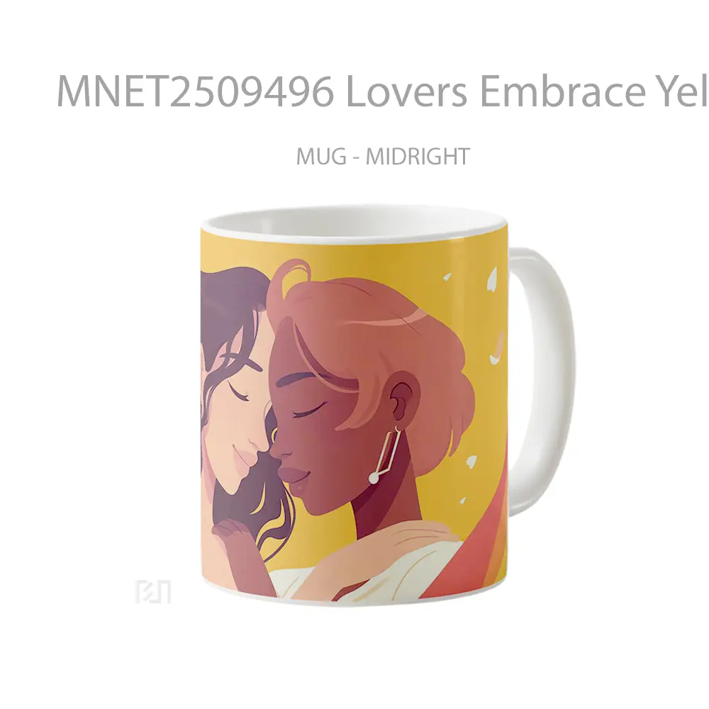 Lovers Embrace Yellow Mug MNET2509496 - All-side / Desain