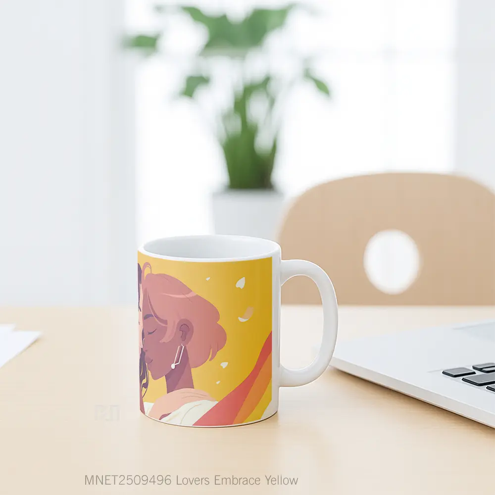 Lovers Embrace Yellow Mug MNET2509496 - All-side / Desain