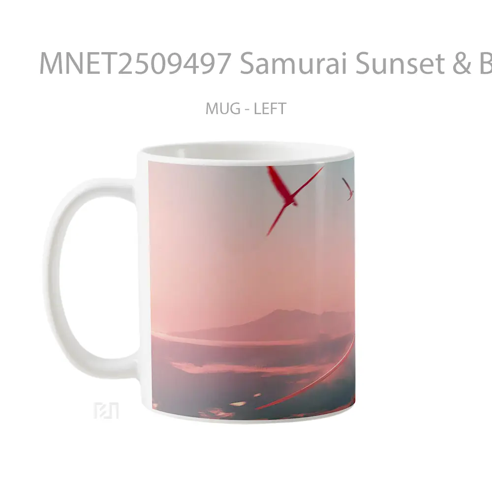 Samurai Sunset & Birds Mug MNET2509497 - All-side / Desain