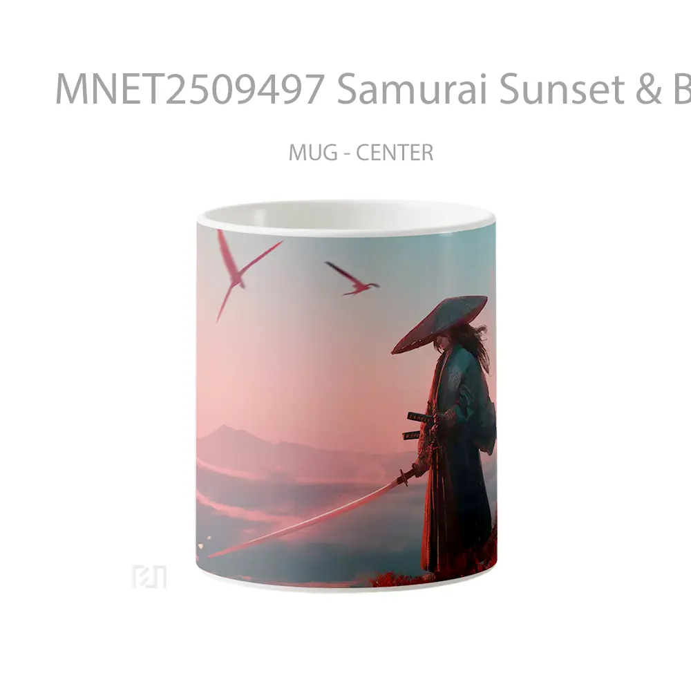 Samurai Sunset & Birds Mug MNET2509497 - All-side / Desain
