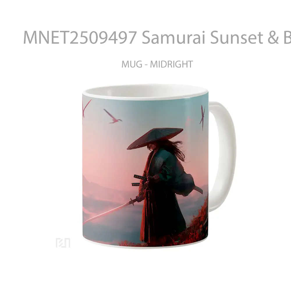 Samurai Sunset & Birds Mug MNET2509497 - All-side / Desain