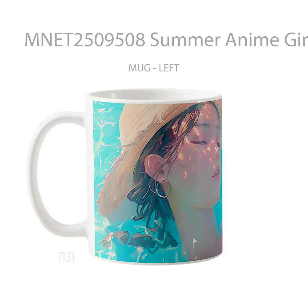Summer Anime Girl Pool Aesthetic Mug MNET2509508 - All-side / Desain