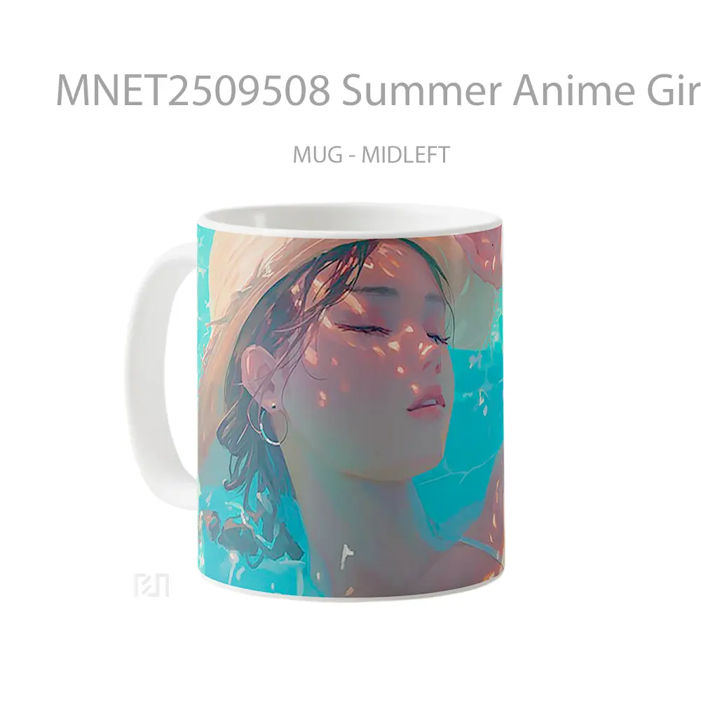 Summer Anime Girl Pool Aesthetic Mug MNET2509508 - All-side / Desain