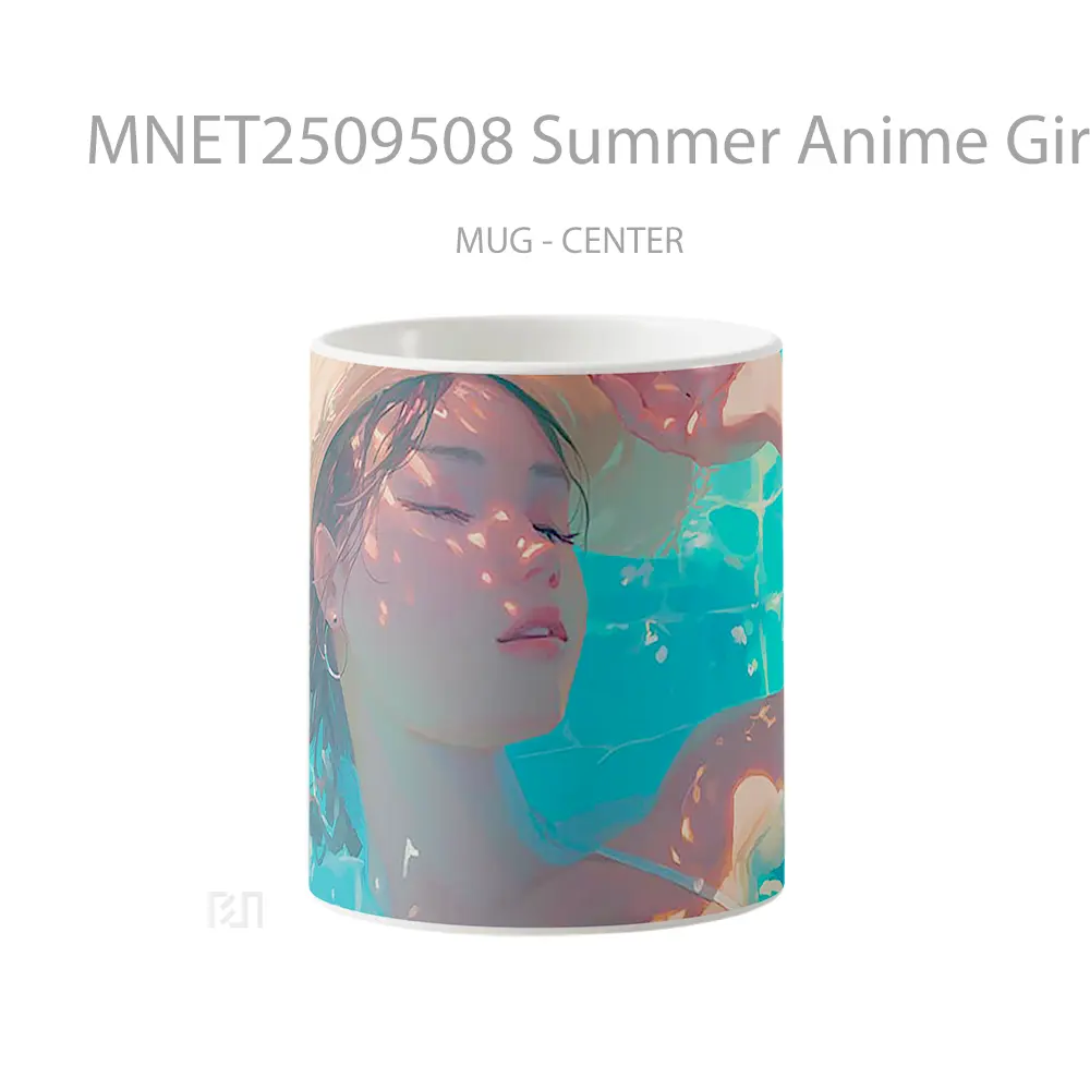 Summer Anime Girl Pool Aesthetic Mug MNET2509508 - All-side / Desain