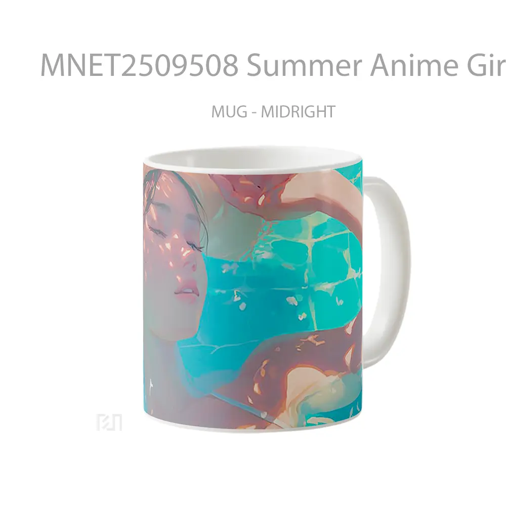 Summer Anime Girl Pool Aesthetic Mug MNET2509508 - All-side / Desain