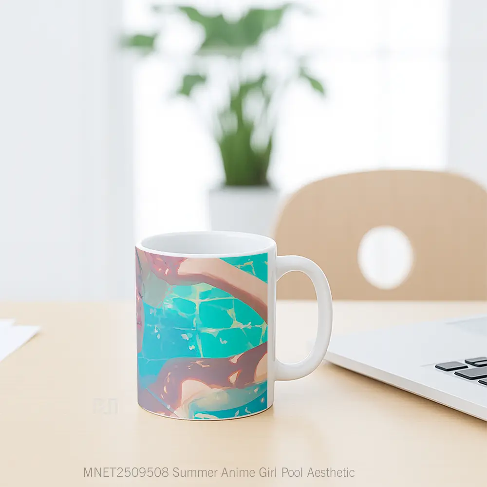 Summer Anime Girl Pool Aesthetic Mug MNET2509508 - All-side / Desain