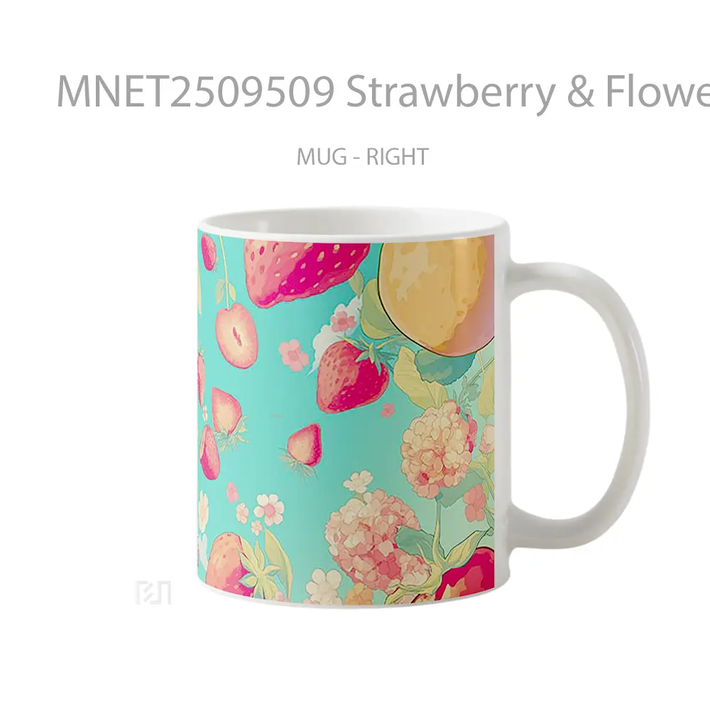 Strawberry & Flowers Blue Mug MNET2509509