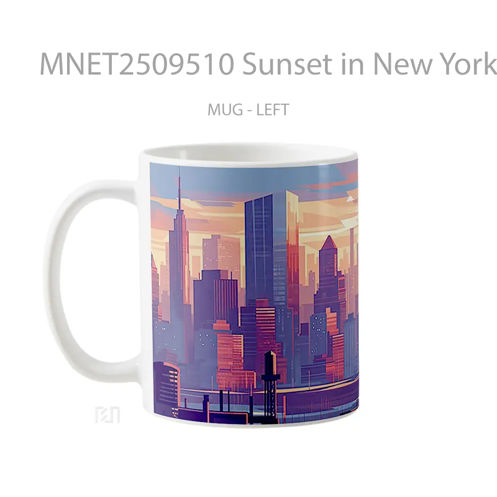 Sunset In New York Cityscape Mug MNET2509510 - All-side / Desain