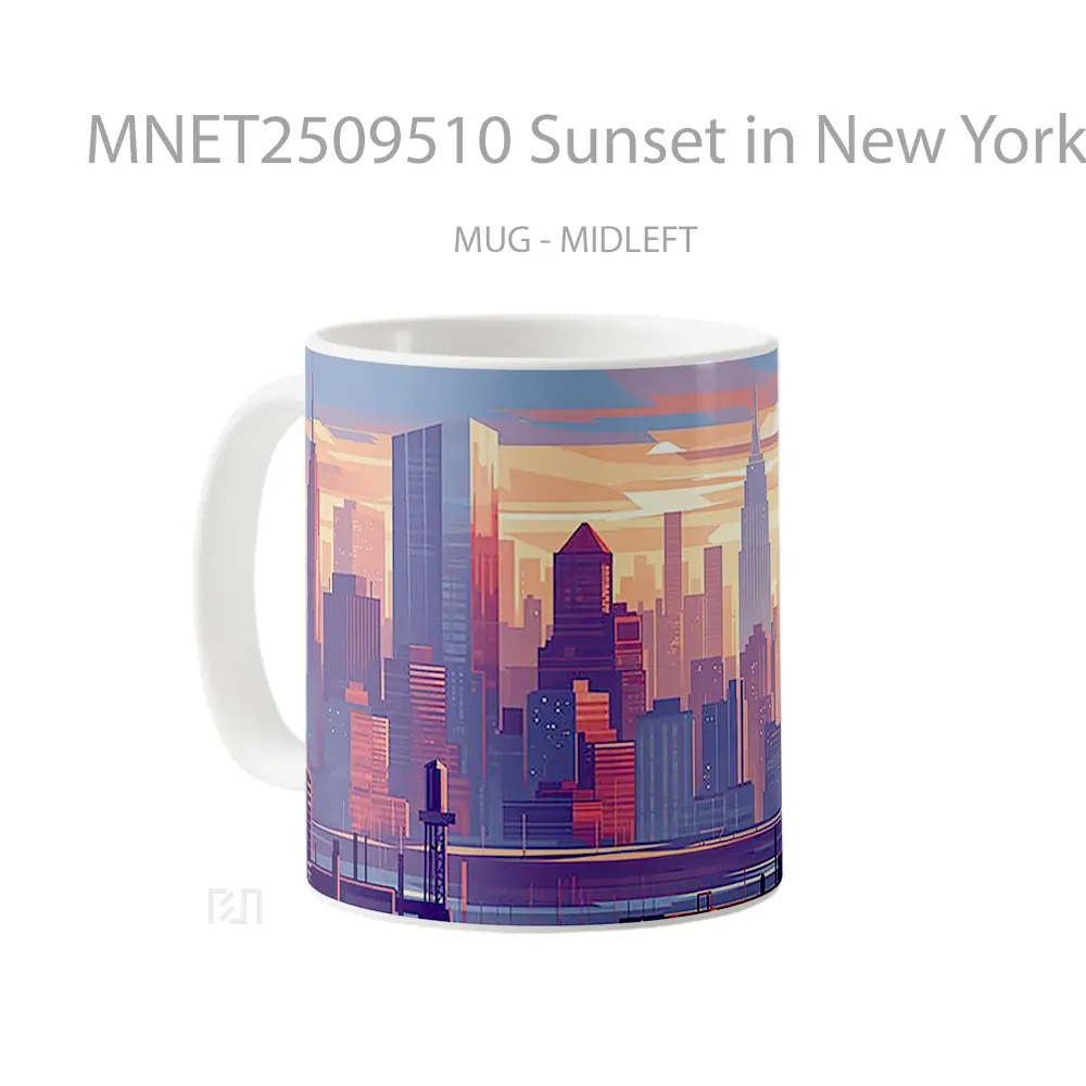 Sunset In New York Cityscape Mug MNET2509510 - All-side / Desain