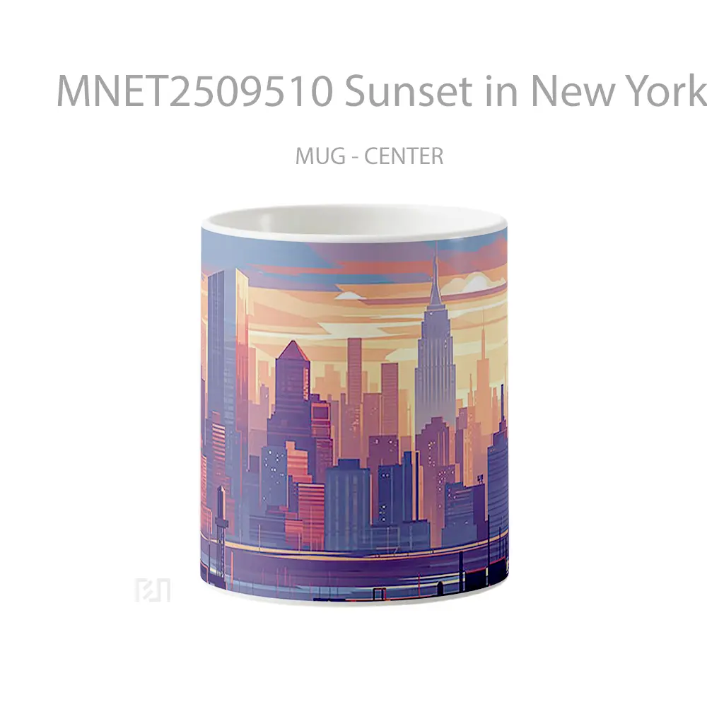 Sunset In New York Cityscape Mug MNET2509510 - All-side / Desain