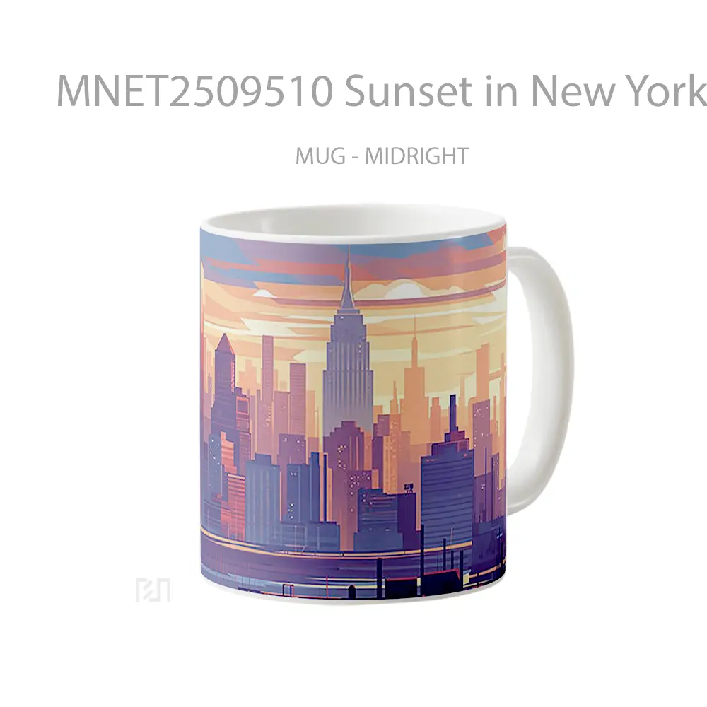 Sunset In New York Cityscape Mug MNET2509510 - All-side / Desain