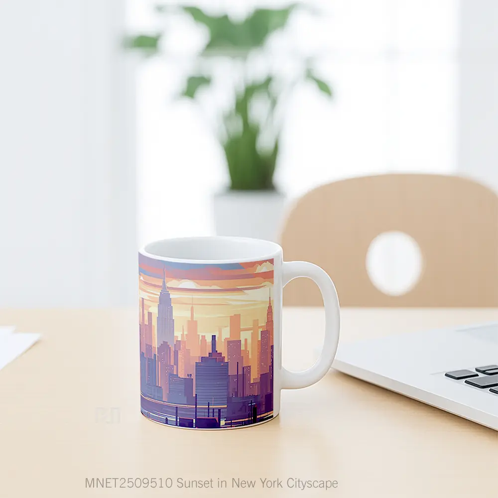 Sunset In New York Cityscape Mug MNET2509510 - All-side / Desain