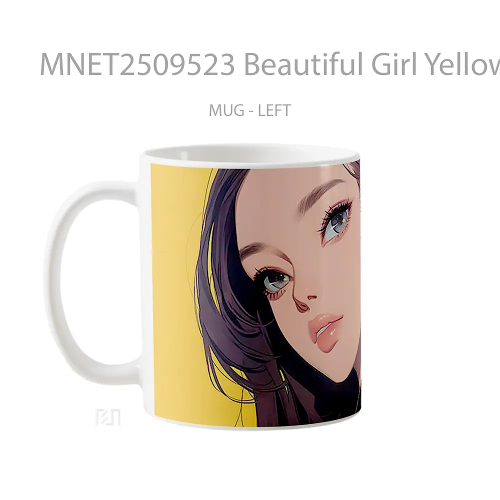 Beautiful Girl Yellow Mug MNET2509523 - All-side / Desain