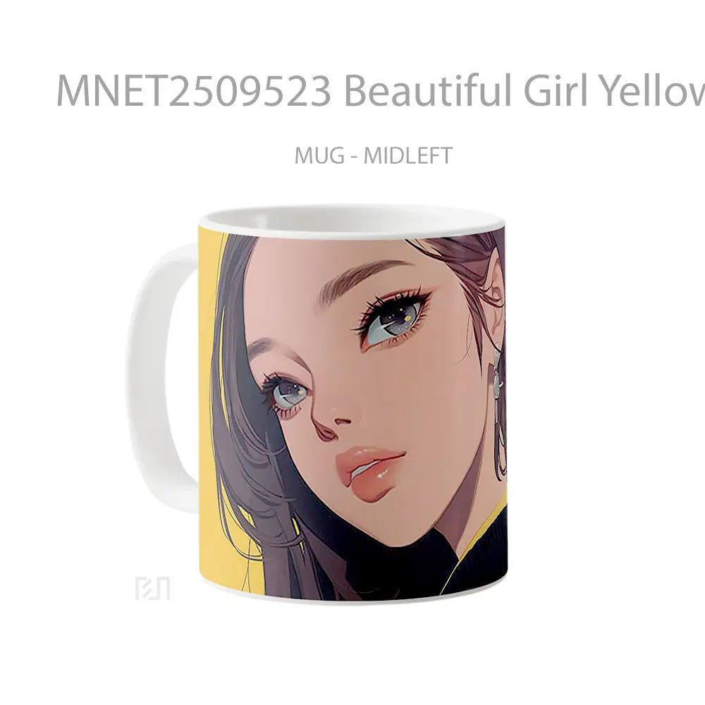 Beautiful Girl Yellow Mug MNET2509523 - All-side / Desain