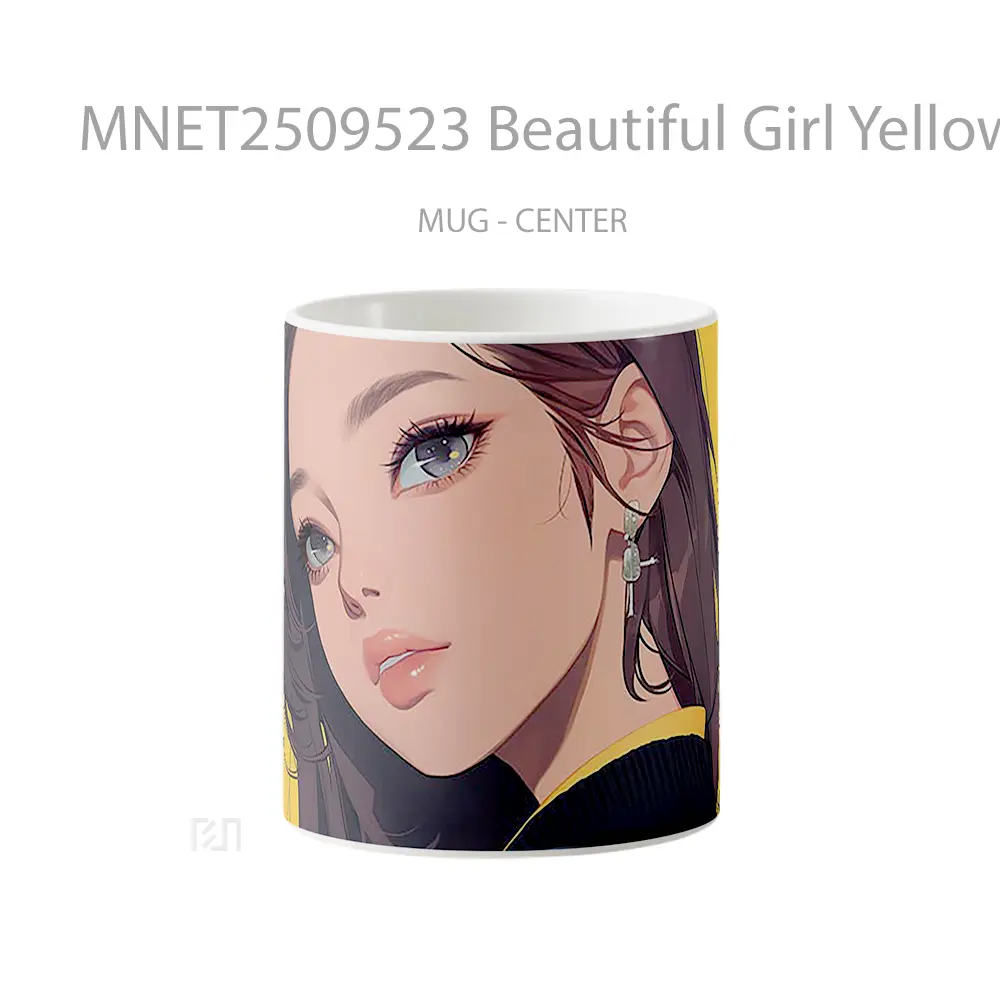 Beautiful Girl Yellow Mug MNET2509523 - All-side / Desain