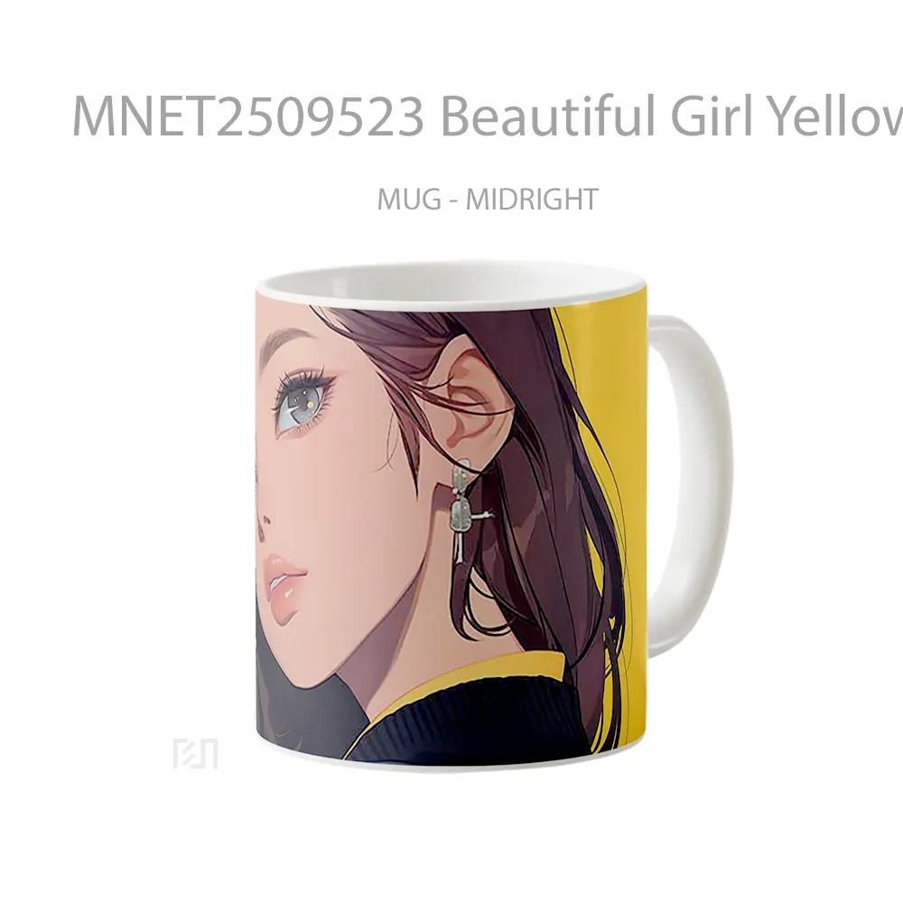 Beautiful Girl Yellow Mug MNET2509523 - All-side / Desain