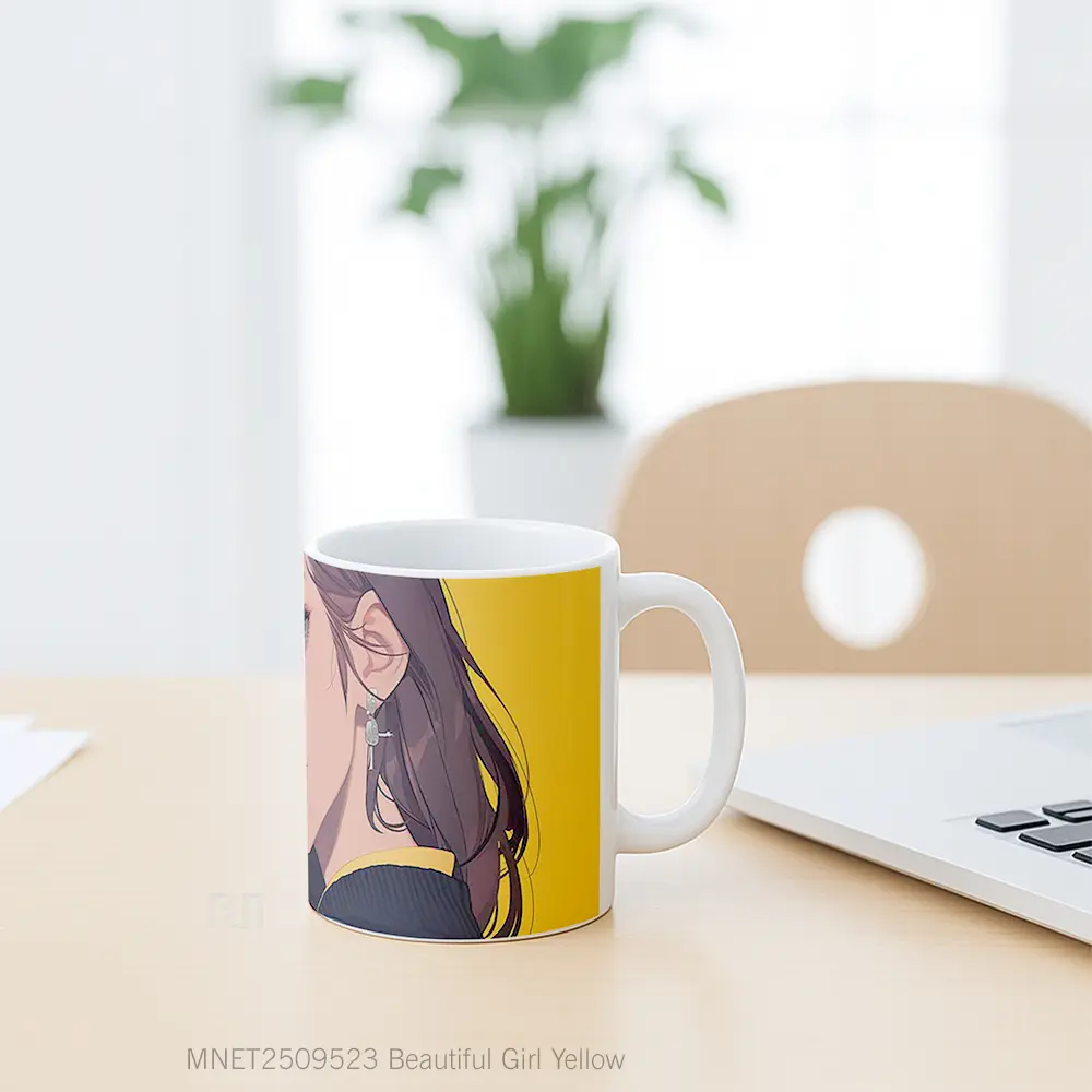 Beautiful Girl Yellow Mug MNET2509523 - All-side / Desain