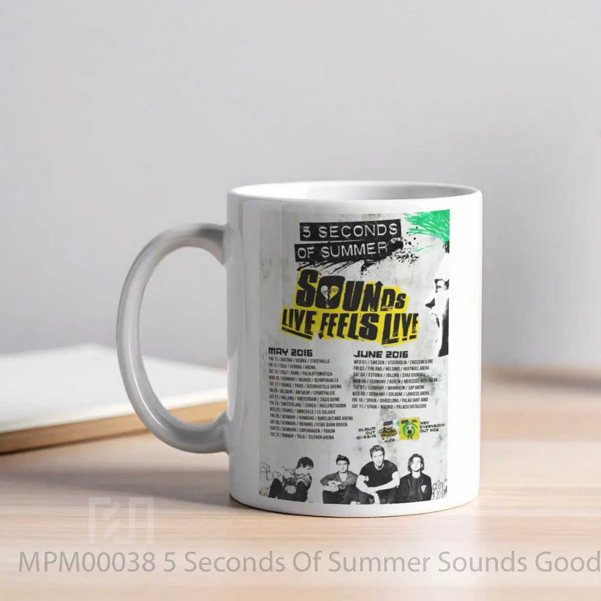Mug 5 Seconds Of Summer Sounds Good Feels Live 2016 Europe Tour MPM00038 - All-side / Desain