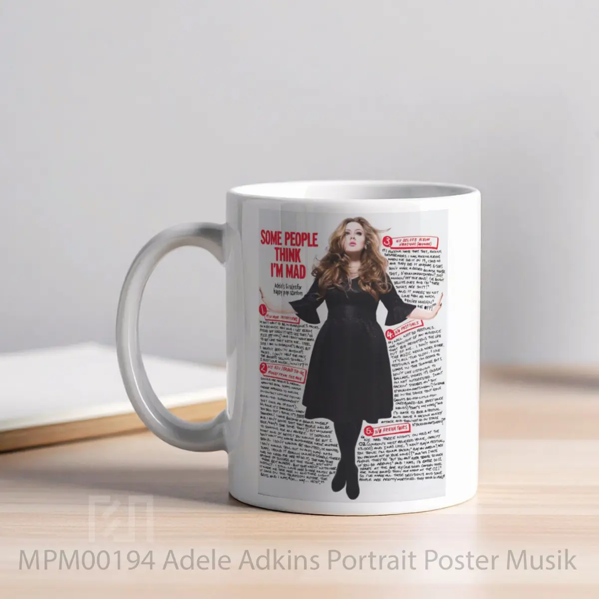 Mug Adele Adkins Portrait MPM00194 - All-side / Desain
