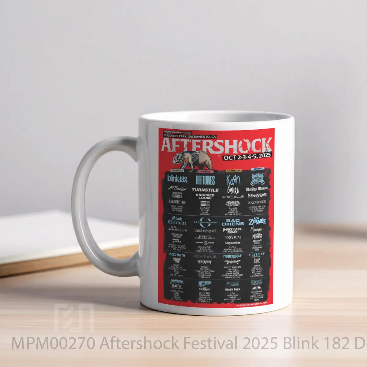 Mug Aftershock Festival 2025 Blink 182 Deftones Korn Bring Me The Horizon Line Up MPM00270 - All-side / Desain