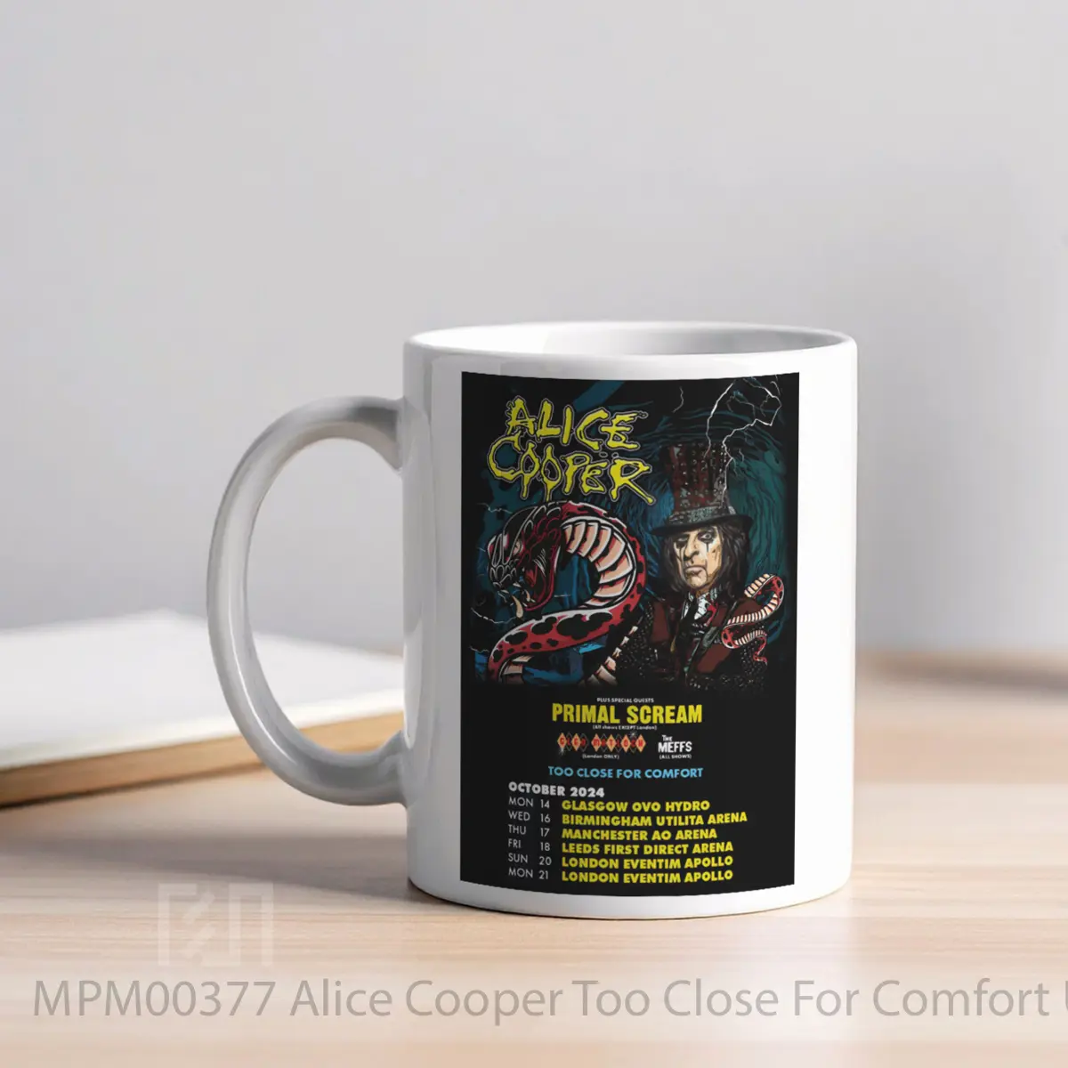 Mug Alice Cooper Too Close For Comfort Uk Tour 2024 MPM00377 - All-side / Desain