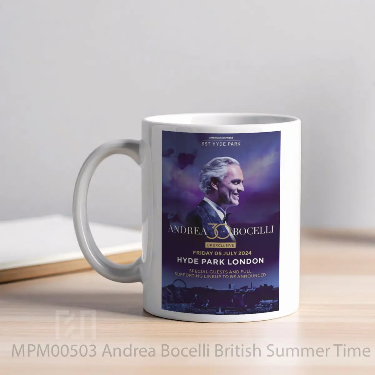 Mug Andrea Bocelli British Summer Time Festival Bst London Hyde Park 5 July 2024 MPM00503 - All-side / Desain