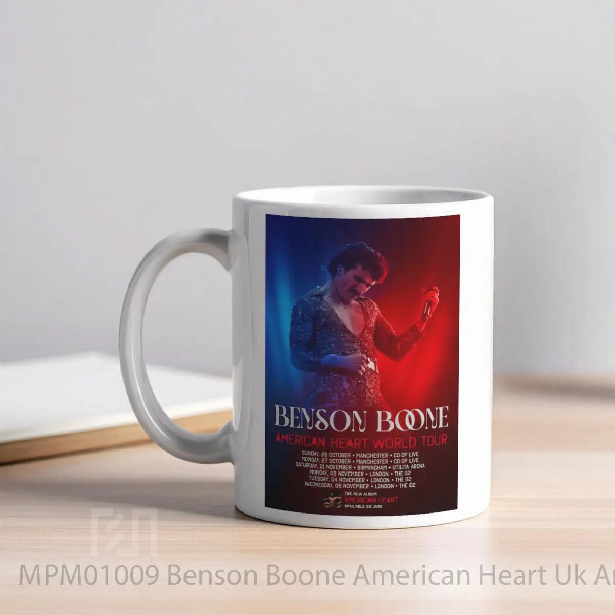 Mug Benson Boone American Heart Uk Arena Tour 2025 MPM01009 - All-side / Desain