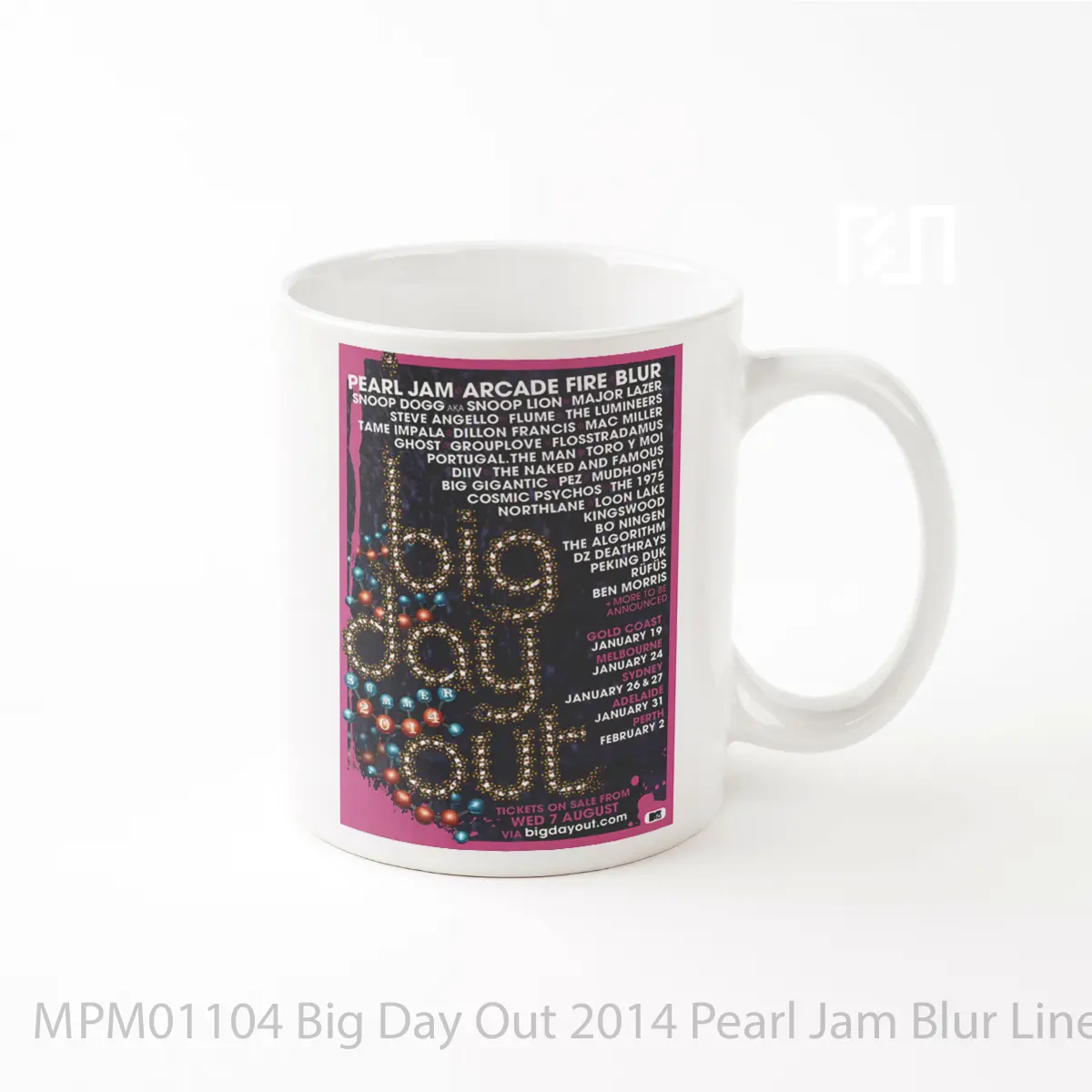 Mug Big Day Out 2014 Pearl Jam Blur Line Up MPM01104