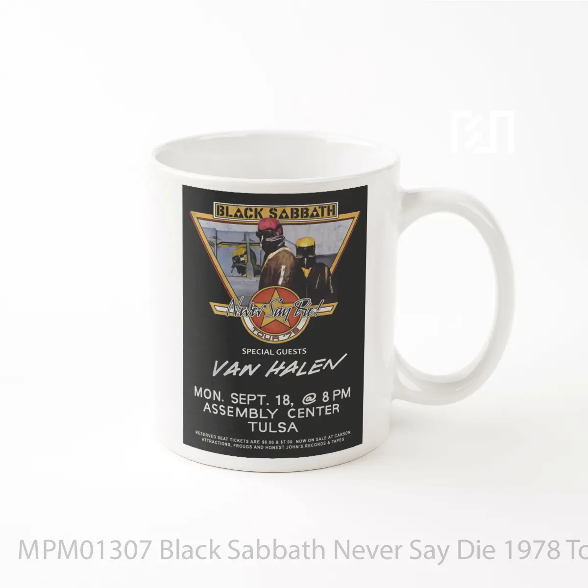 Mug Black Sabbath Never Say Die 1978 Tour Tulsa Assembly Center MPM01307