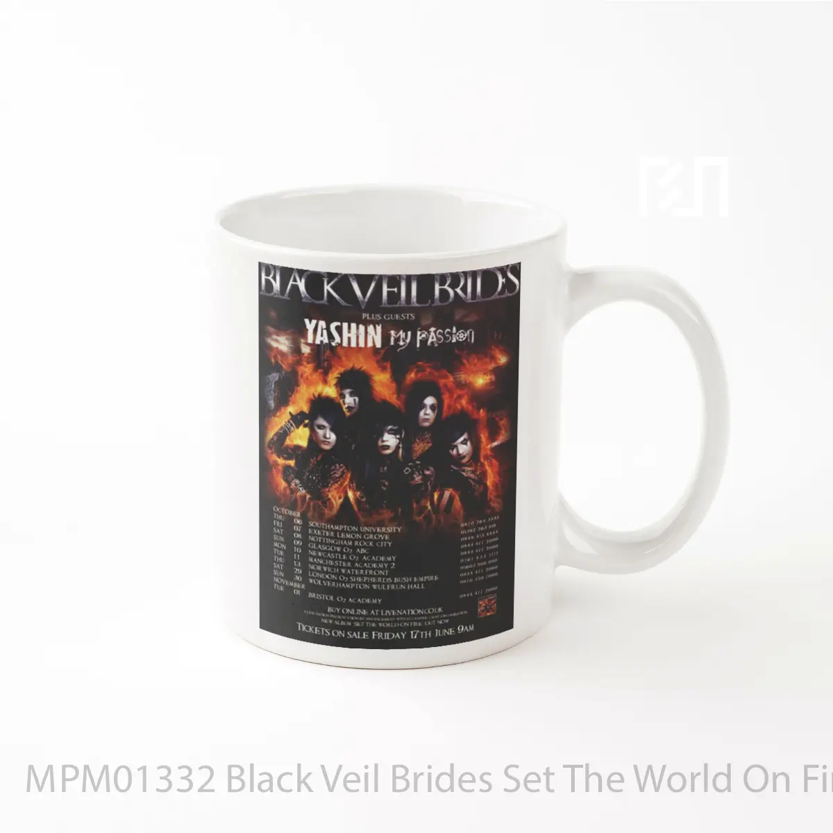 Mug Black Veil Brides Set The World On Fire 2011 Uk To 1 MPM01332