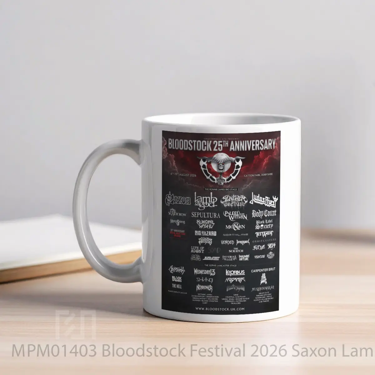 Mug Bloodstock Festival 2026 Saxon Lamb Of God Slayer MPM01403 - All-side / Desain