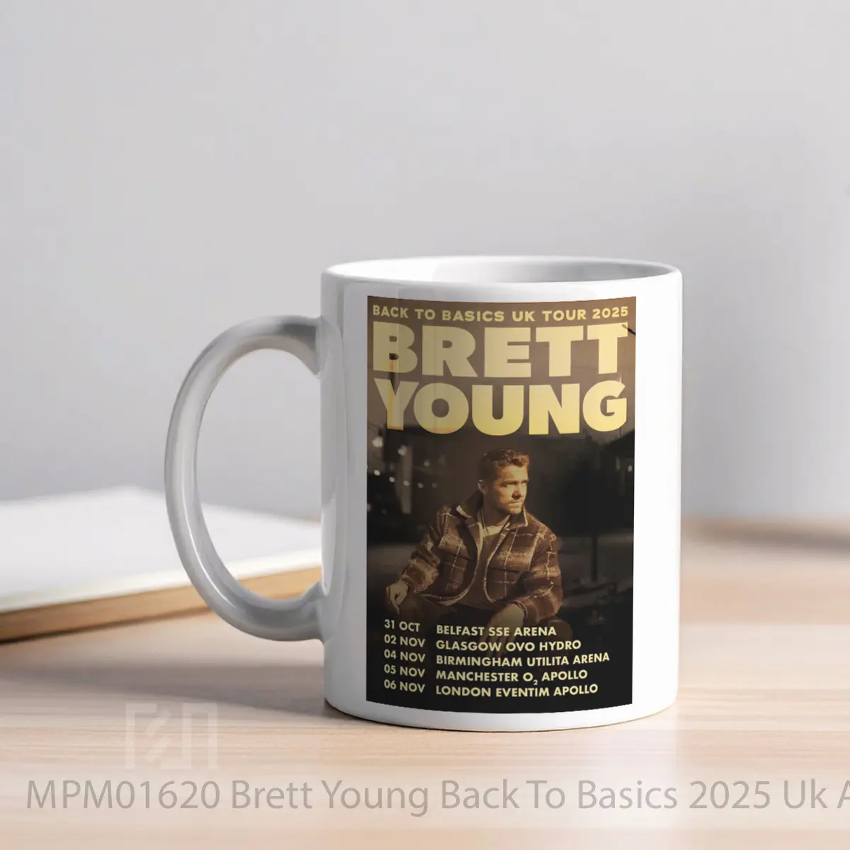 Mug Brett Young Back To Basics 2025 Uk Arena Tour Post MPM01620 - All-side / Desain