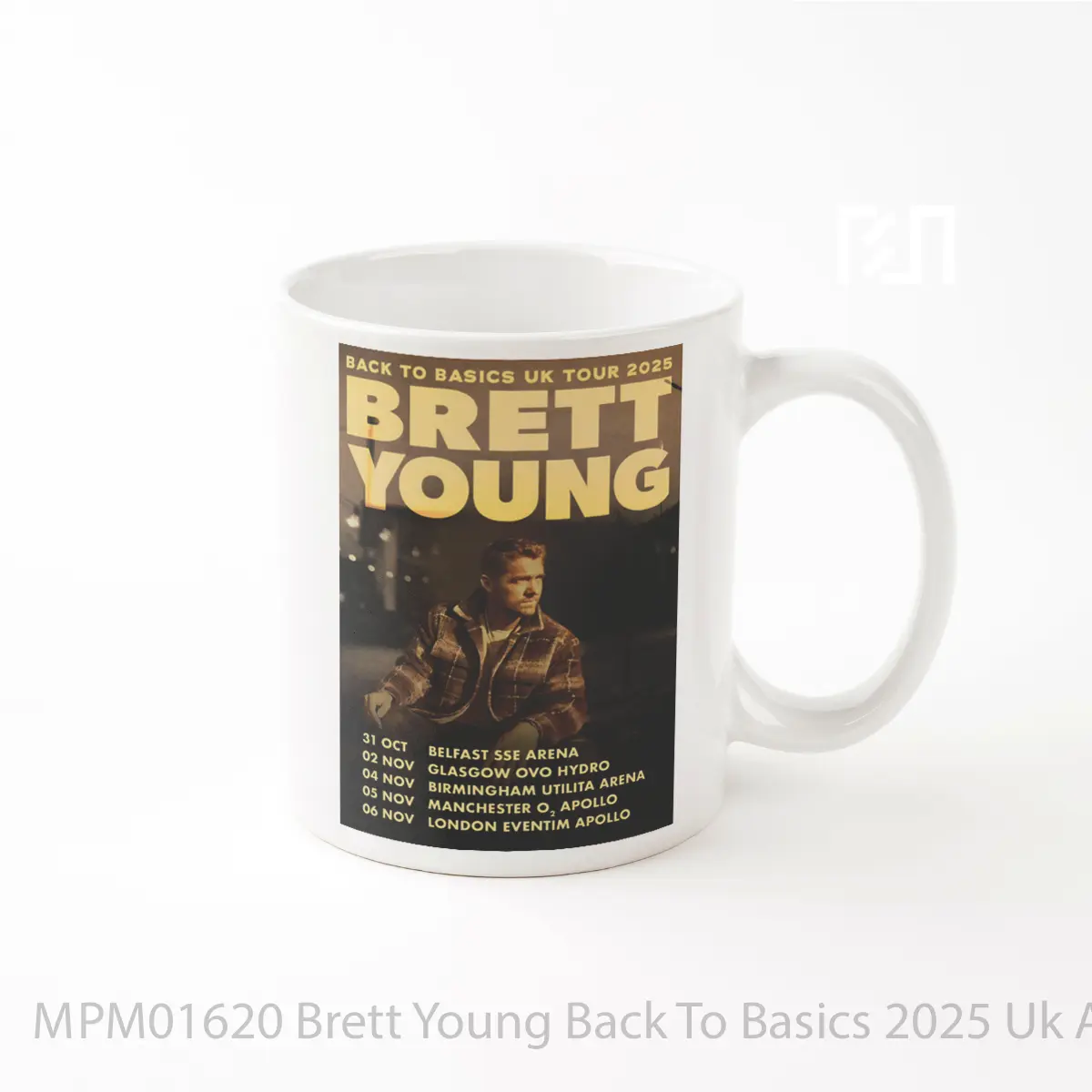 Mug Brett Young Back To Basics 2025 Uk Arena Tour Post MPM01620