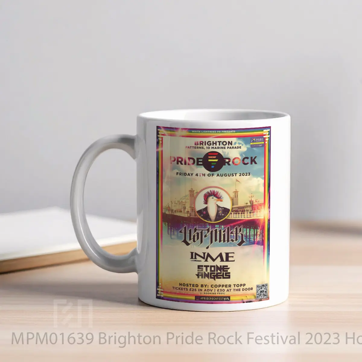 Mug Brighton Pride Rock Festival 2023 Hot Milk Inme Stone Angels MPM01639 - Tampak Kanan