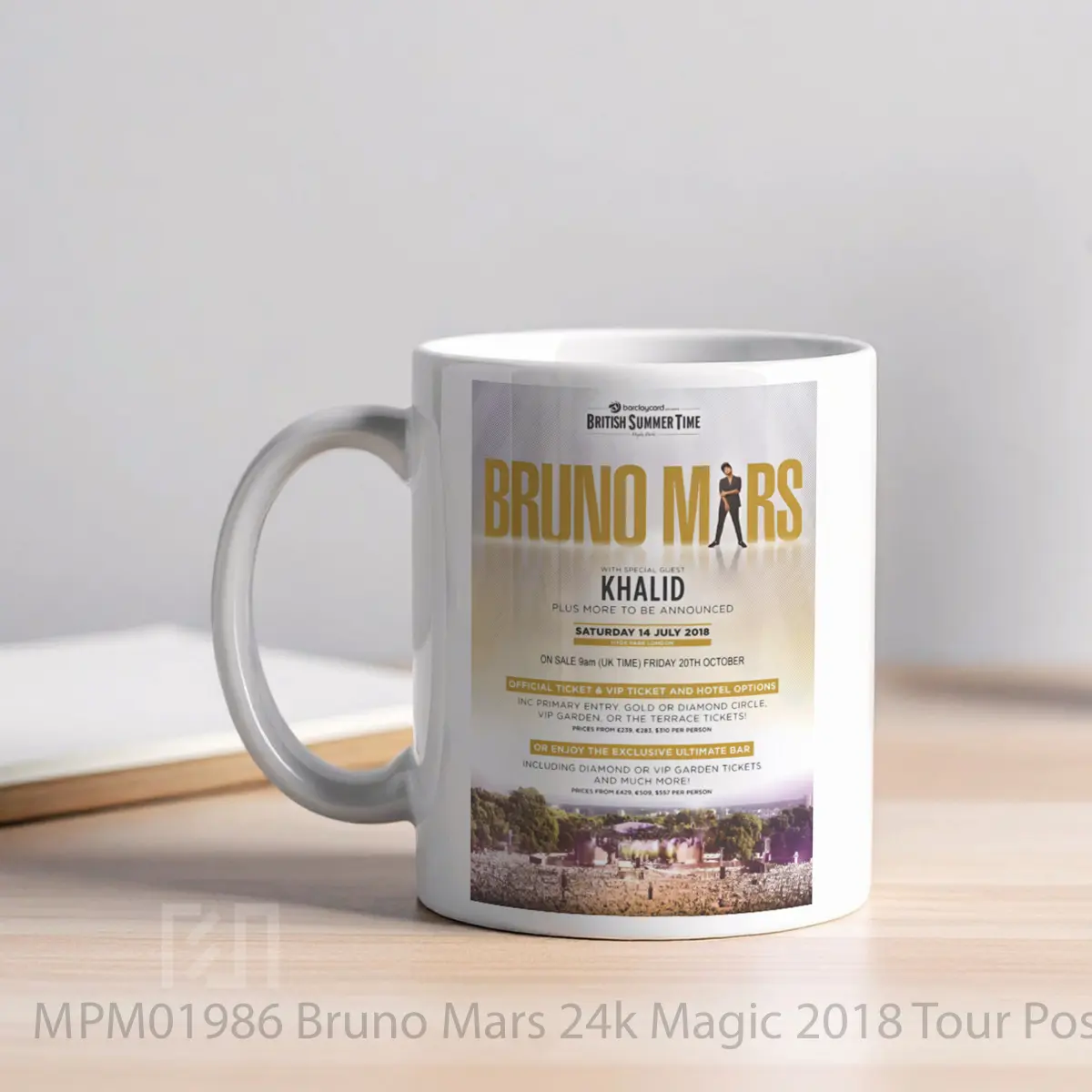 Mug Bruno Mars 24k Magic 2018 Tour MPM01986 - All-side / Desain