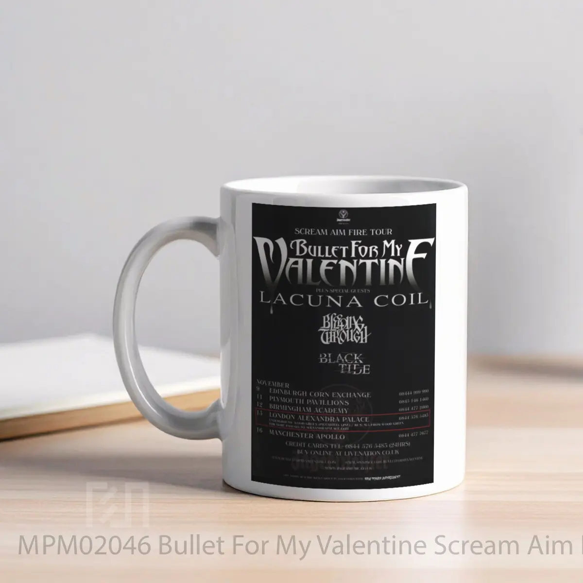 Mug Bullet For My Valentine Scream Aim Fire 2008 Uk Tour MPM02046 - All-side / Desain