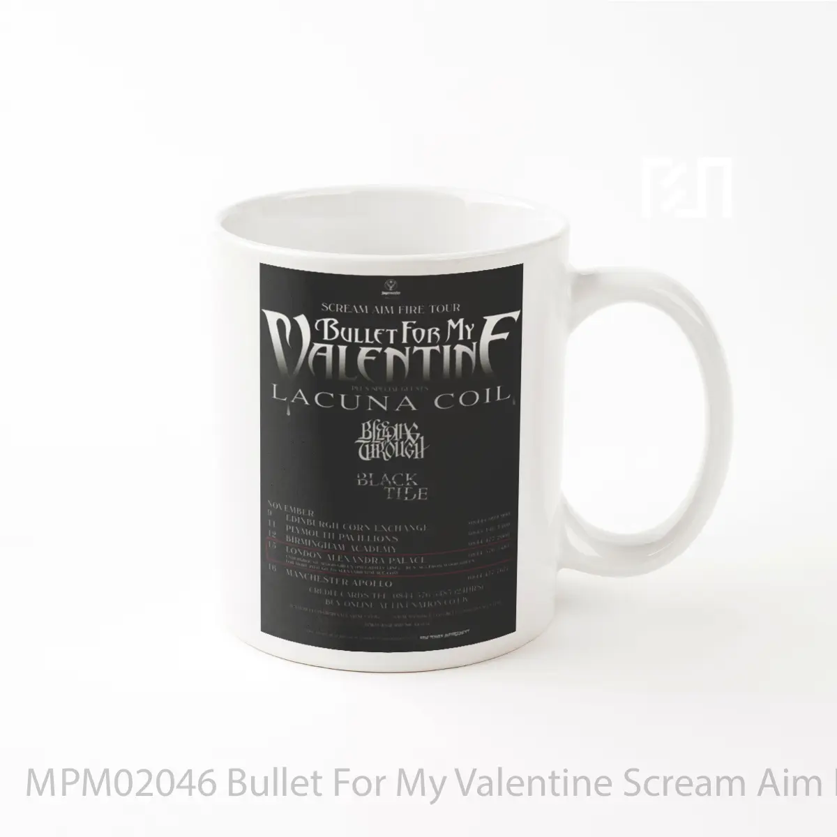 Mug Bullet For My Valentine Scream Aim Fire 2008 Uk Tour MPM02046