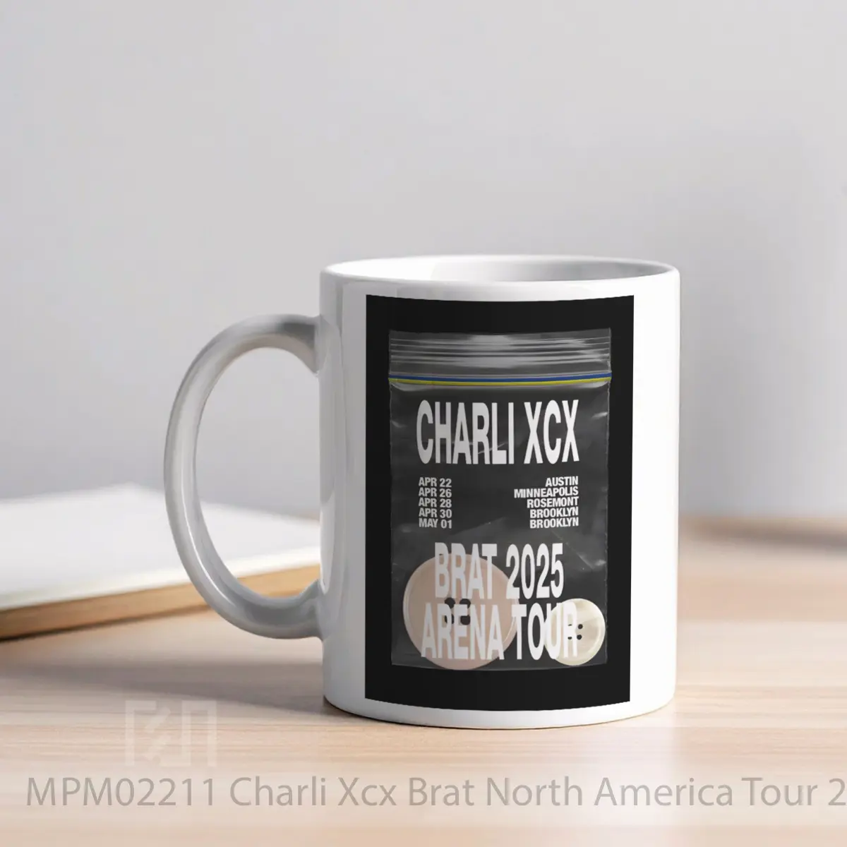 Mug Charli Xcx Brat North America Tour 2025 Brooklyn Austin Minneapolis MPM02211 - All-side / Desain