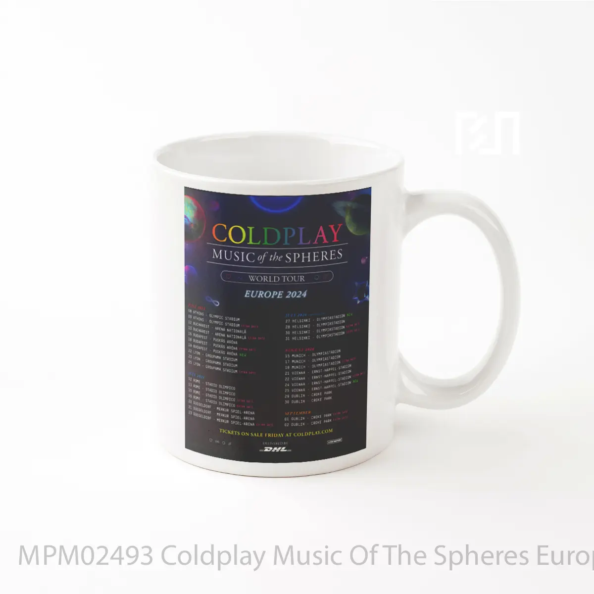 Mug Coldplay Music Of The Spheres European Tour 2024 Full Dates MPM02493