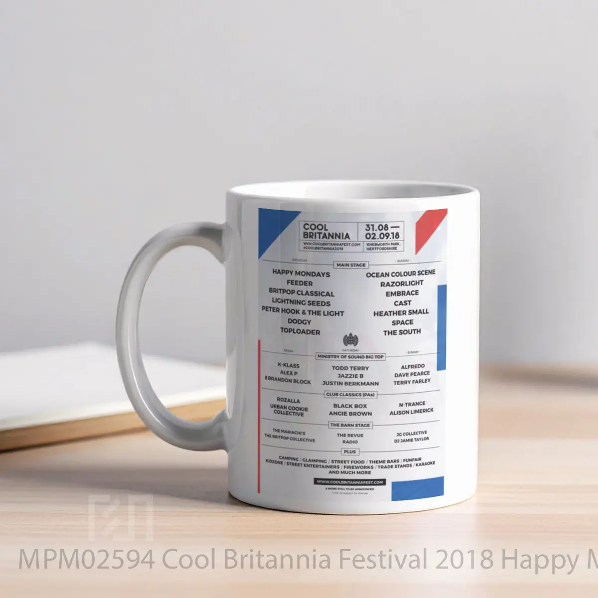 Mug Cool Britannia Festival 2018 Happy Mondays Ocean C MPM02594 - All-side / Desain