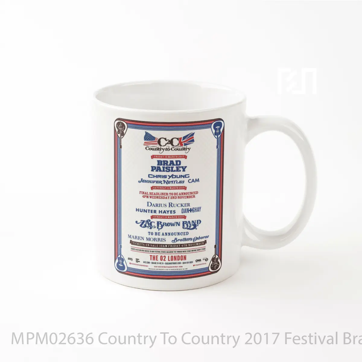 Mug Country To Country 2017 Festival Brad Paisley MPM02636