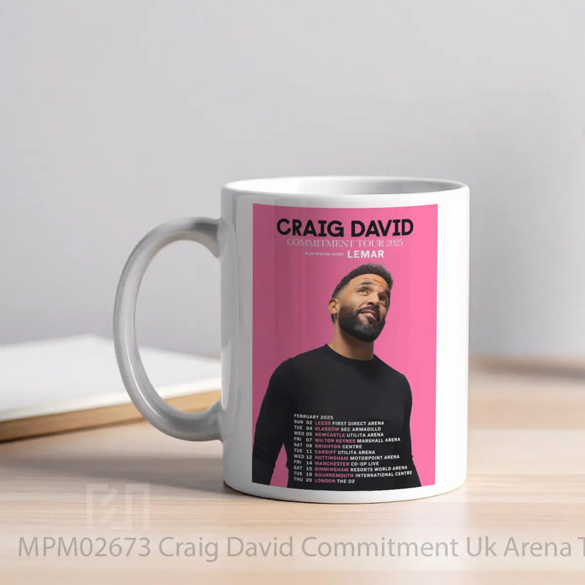Mug Craig David Commitment Uk Arena Tour 2025 MPM02673 - All-side / Desain