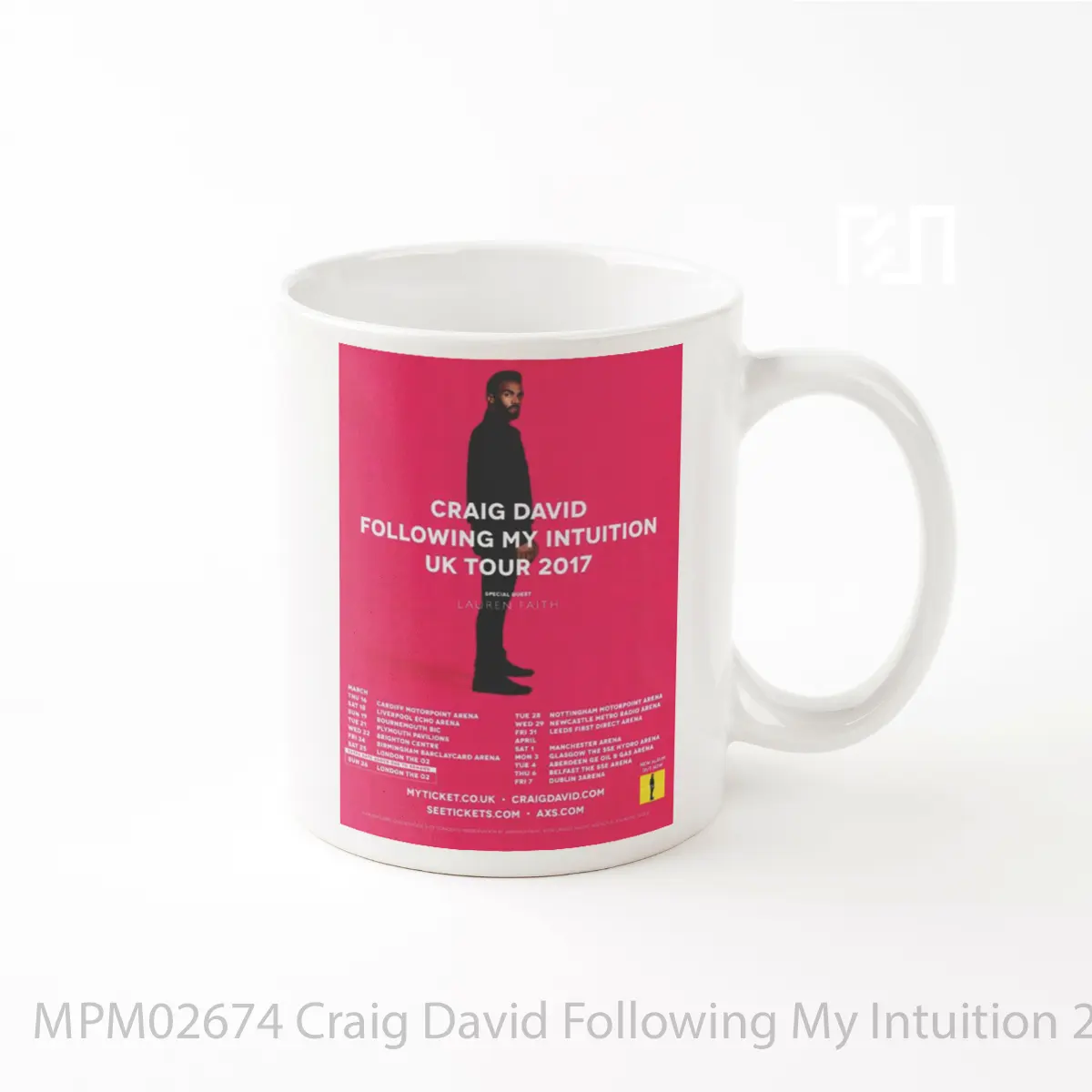 Mug Craig David Following My Intuition 2017 Uk Tour Po MPM02674
