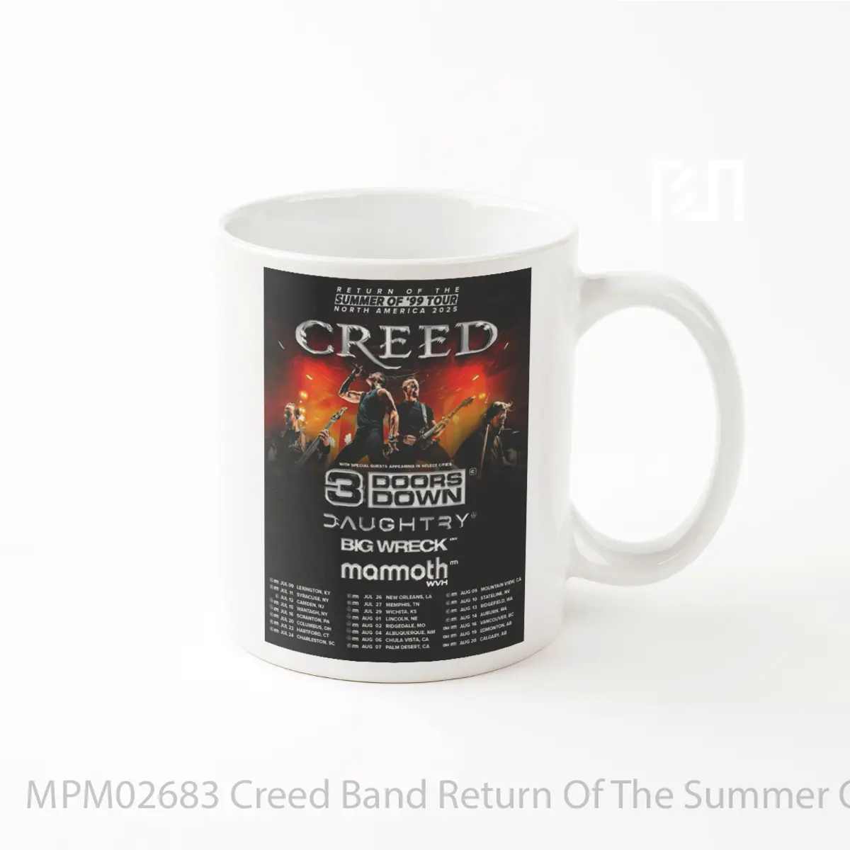 Mug Creed Band Return Of The Summer Of 99 2025 Tour MPM02683