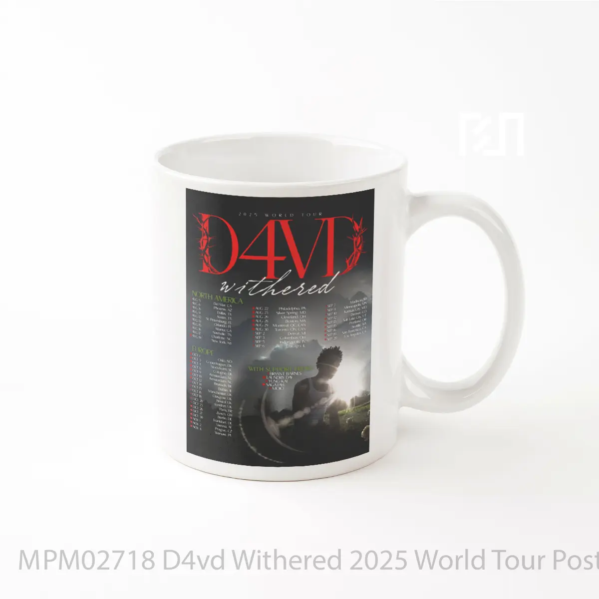 Mug D4vd Withered 2025 World Tour MPM02718