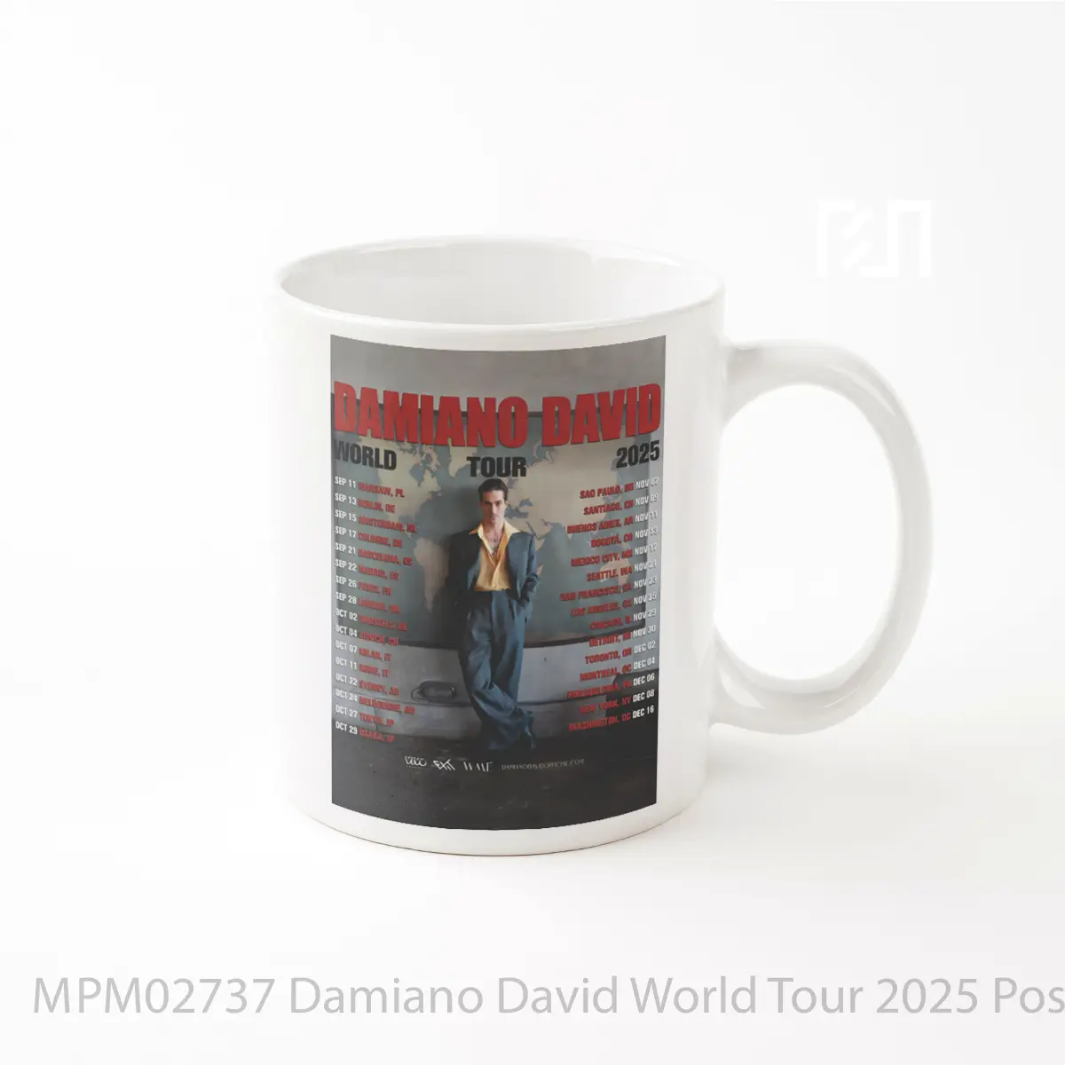 Mug Damiano David World Tour 2025 MPM02737