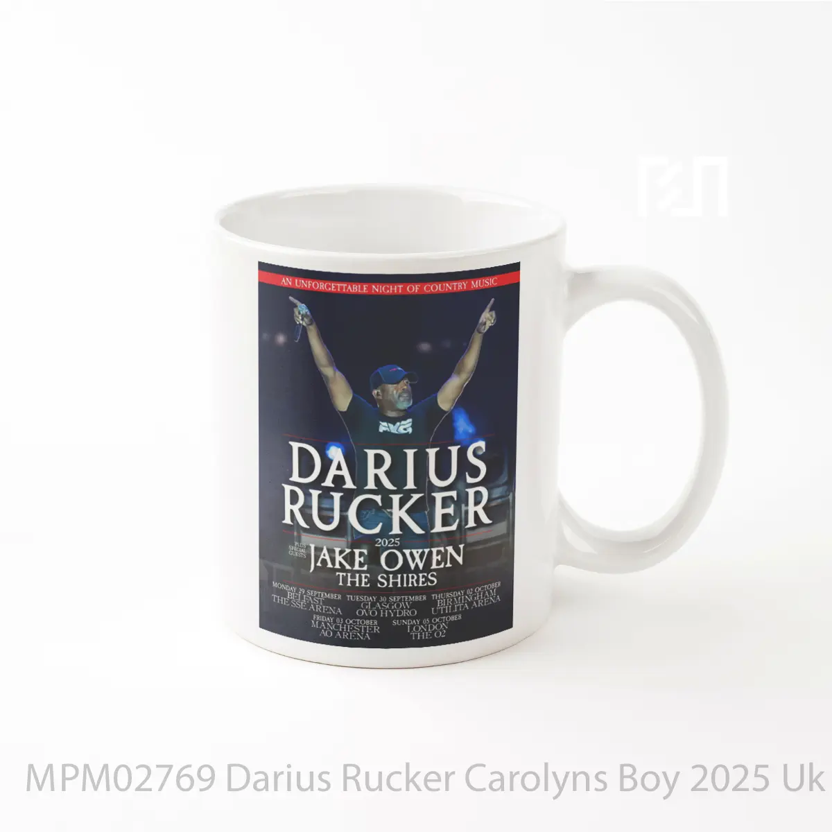 Mug Darius Rucker Carolyns Boy 2025 Uk Arena Tour Pos MPM02769