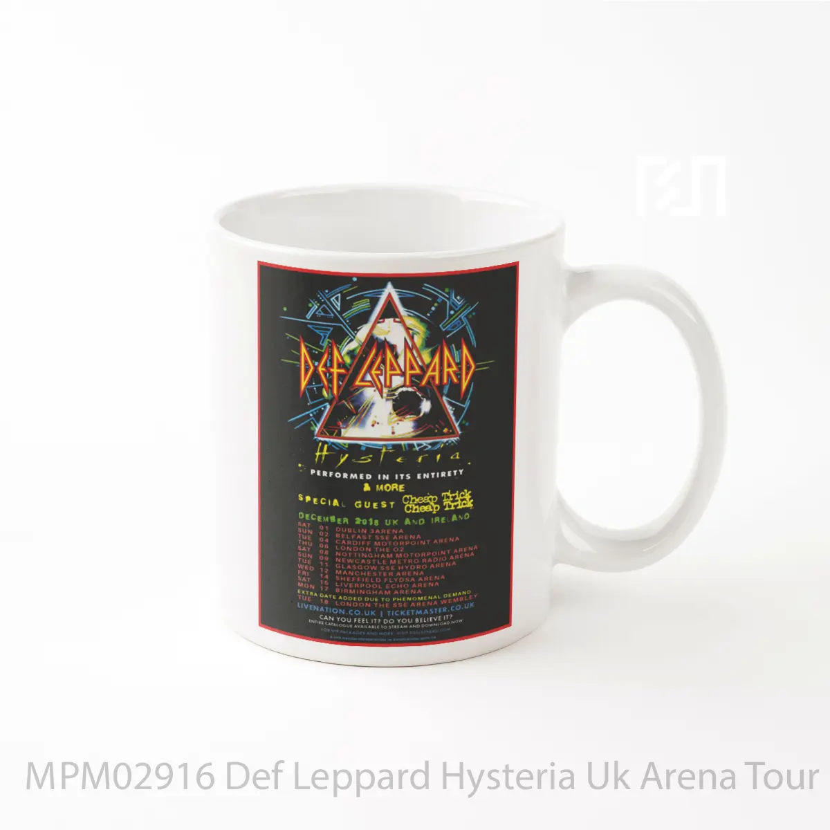 Mug Keramik Premium SNI - Mug Def Leppard Hysteria Uk Arena Tour 2018 MPM02916