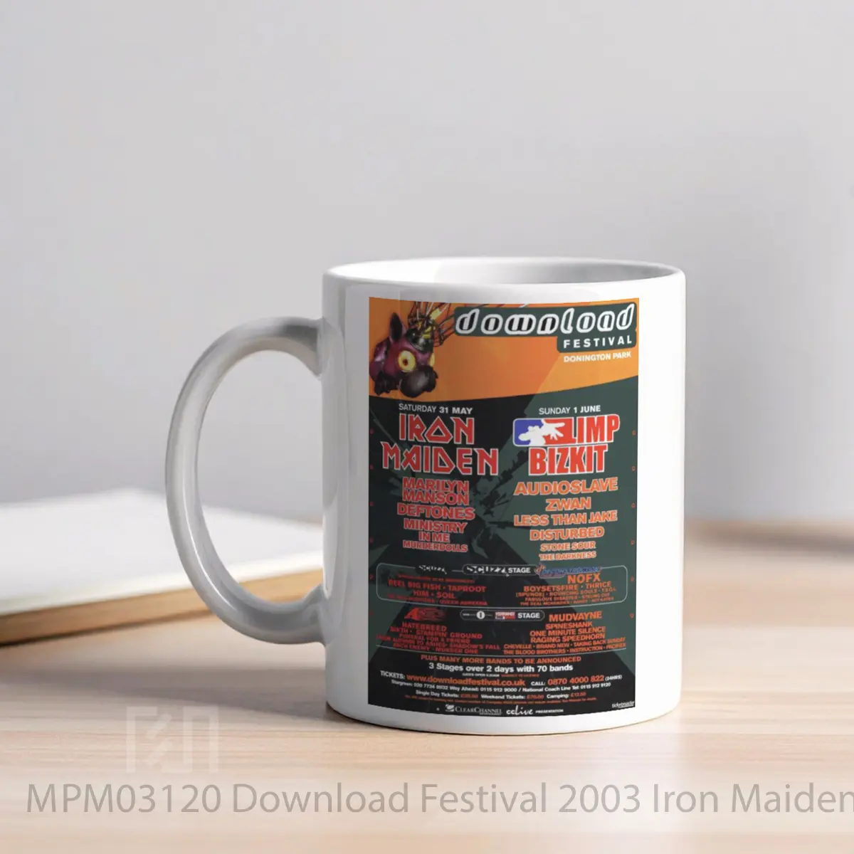 Mug Download Festival 2003 Iron Maiden Limp Bizkit MPM03120 - All-side / Desain